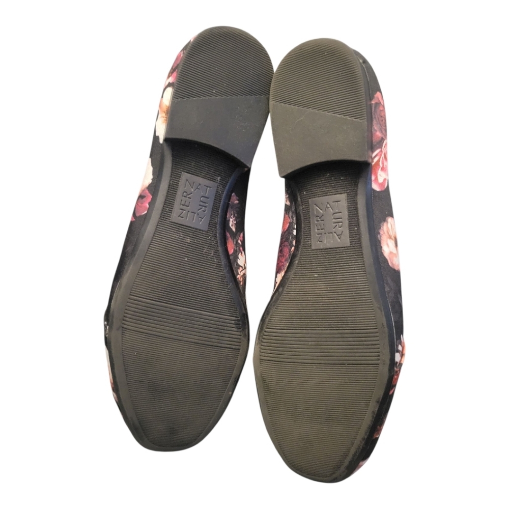 Naturalizer Black Floral Slip-On Loafers with Rose Accents - Picture 5 of 8